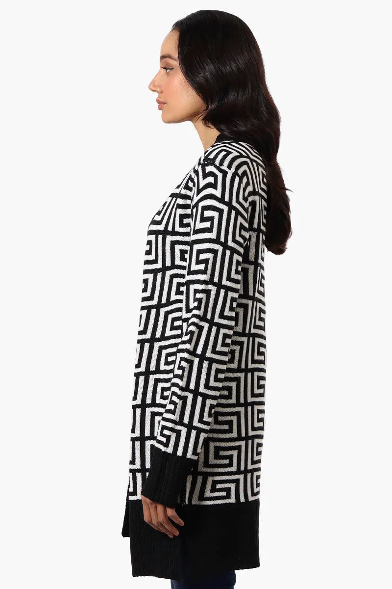 International INC Company Greek Print Wrap Cardigan - White sold by Fairweather product image thumbnail 2