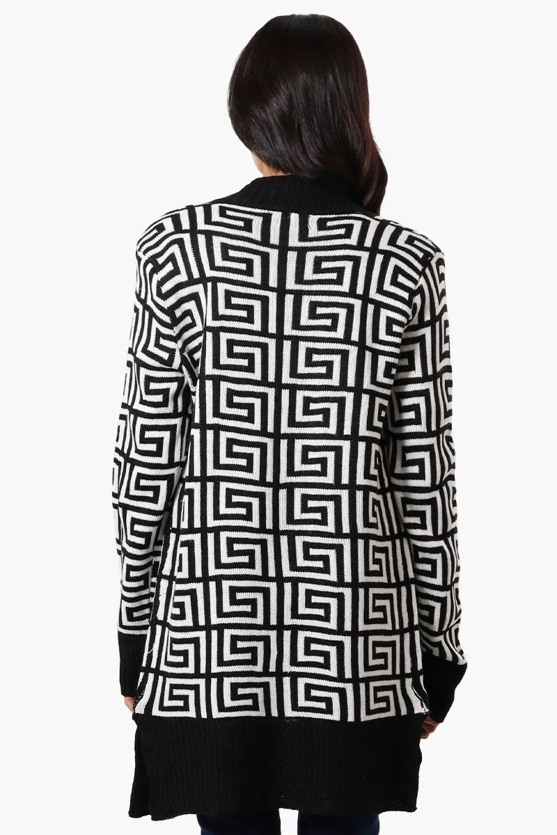 International INC Company Greek Print Wrap Cardigan - White sold by Fairweather product image thumbnail 3