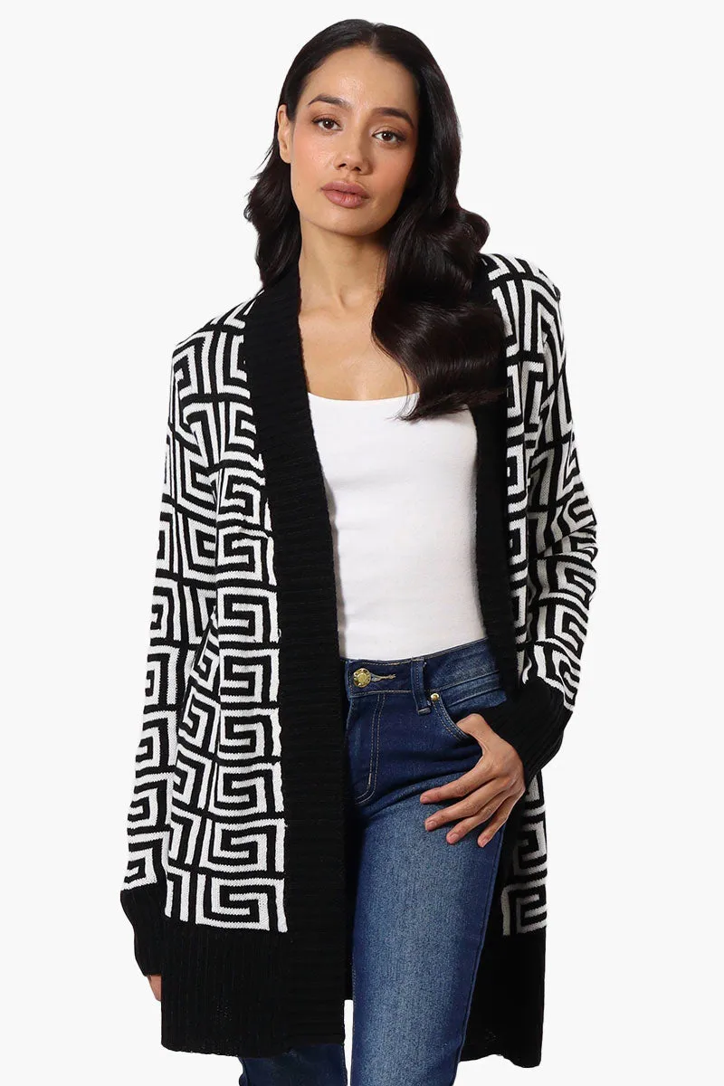 International INC Company Greek Print Wrap Cardigan - White sold by Fairweather
