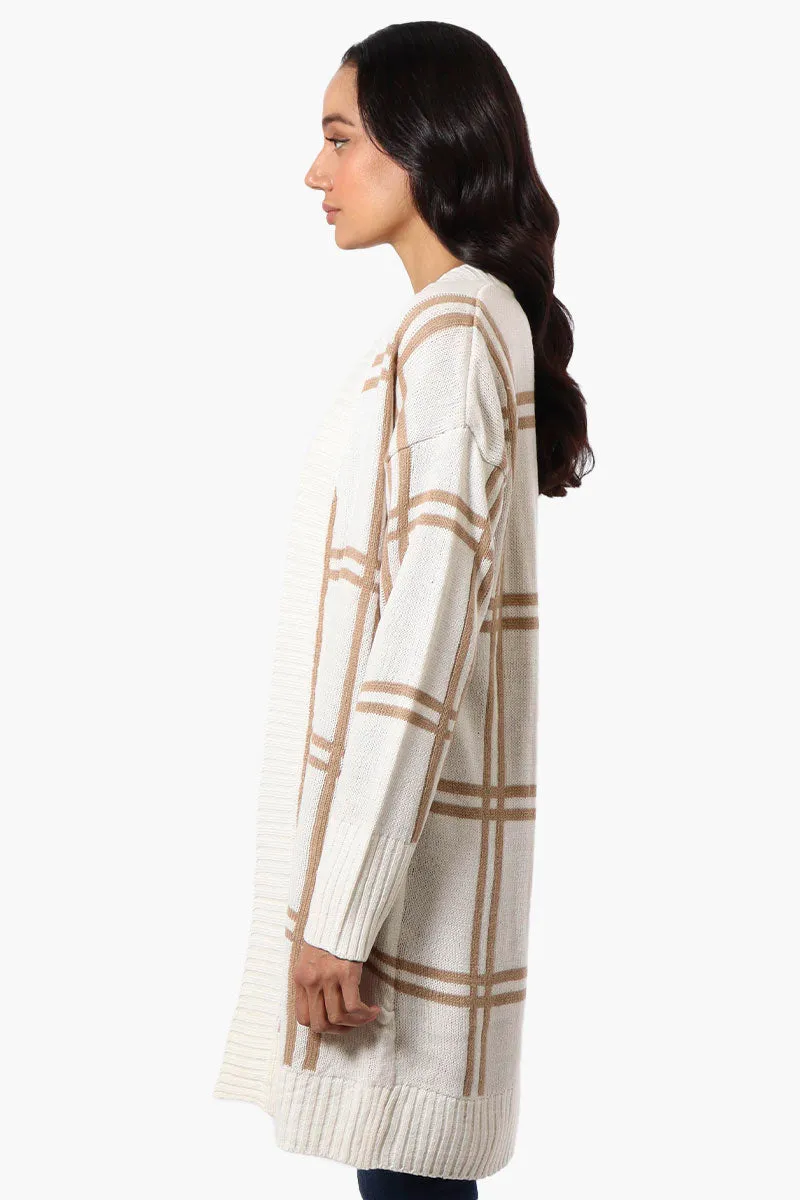 Beechers Brook Plaid Wrap Cardigan - Cream sold by Fairweather product image thumbnail 2