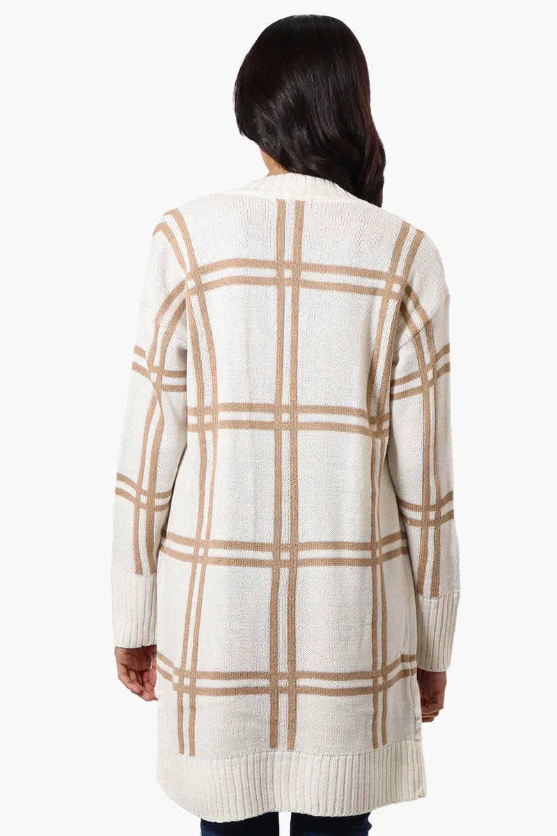 Beechers Brook Plaid Wrap Cardigan - Cream sold by Fairweather product image thumbnail 3