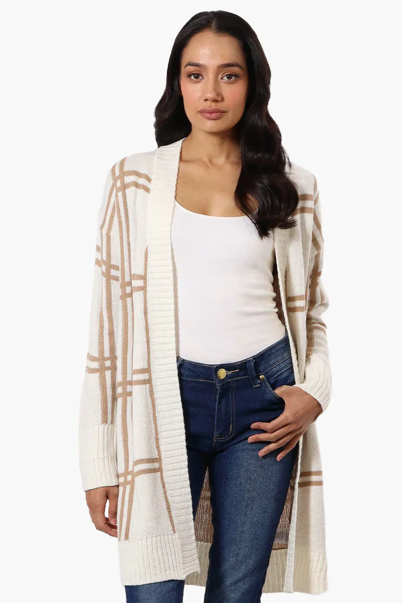 Beechers Brook Plaid Wrap Cardigan - Cream sold by Fairweather