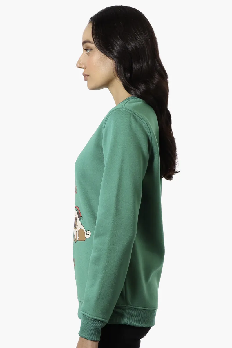 Ugly Christmas Sweater Pug Print Christmas Sweater - Green sold by Fairweather product image thumbnail 2