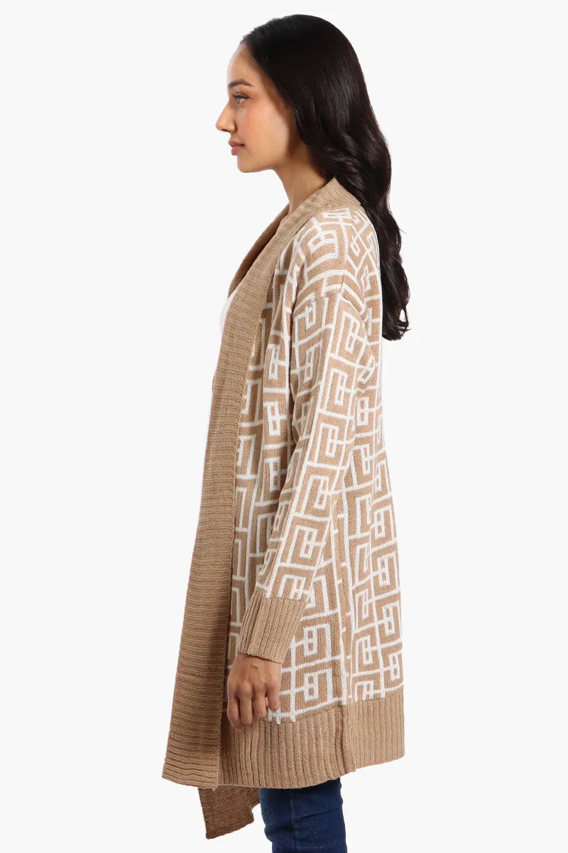 International INC Company Patterned Fold Over Wrap Cardigan - Beige sold by Fairweather product image thumbnail 2