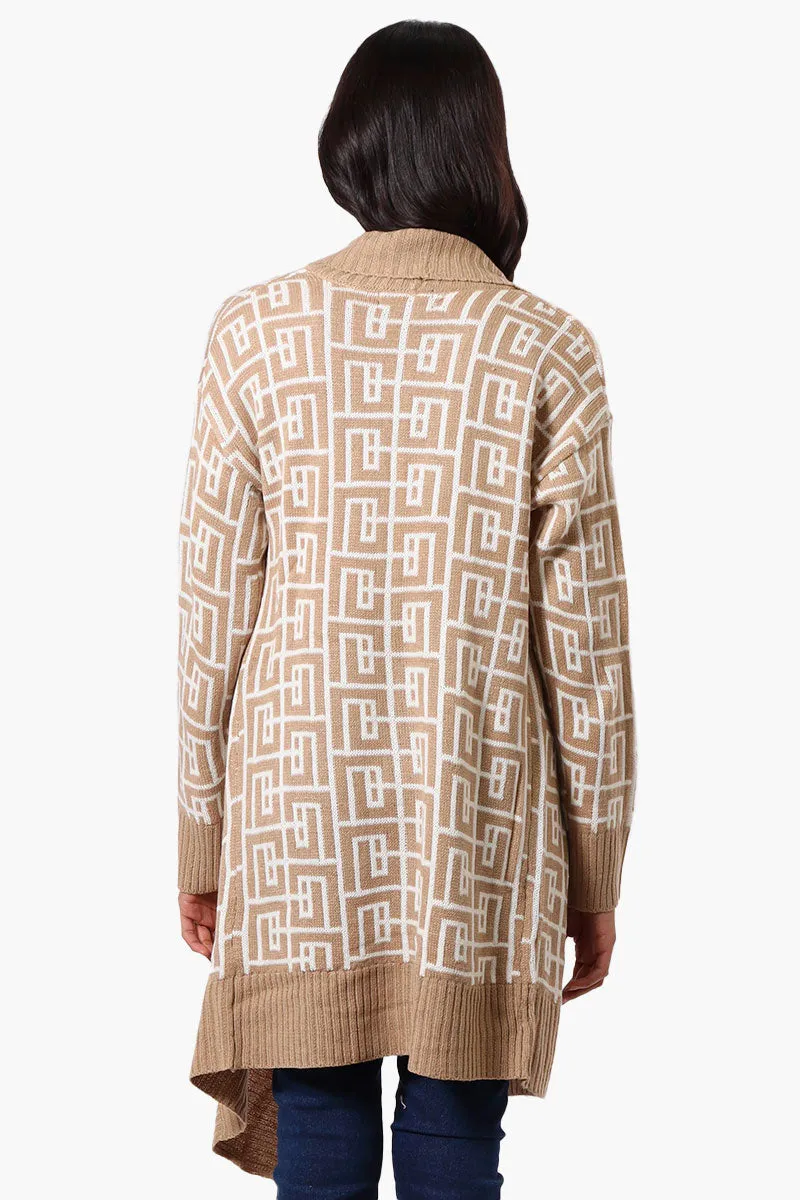International INC Company Patterned Fold Over Wrap Cardigan - Beige sold by Fairweather product image thumbnail 3