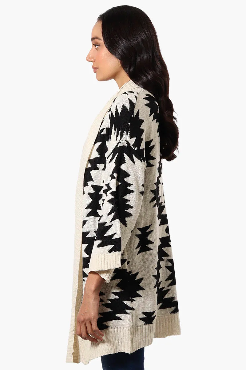 International INC Company Aztec Print Wrap Cardigan - Cream sold by Fairweather product image thumbnail 2