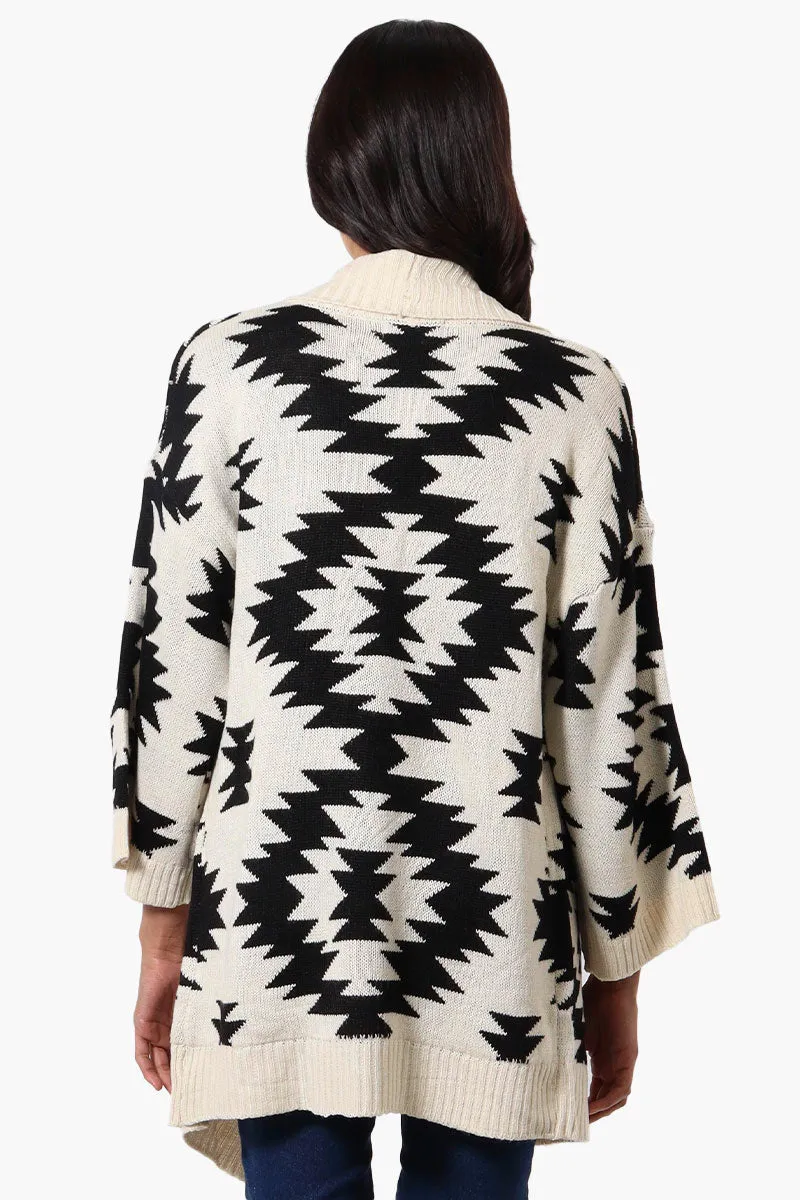 International INC Company Aztec Print Wrap Cardigan - Cream sold by Fairweather product image thumbnail 3