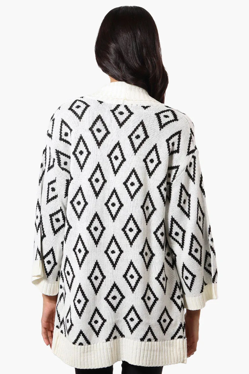 International INC Company Diamond Pattern Wrap Cardigan - White sold by Fairweather product image thumbnail 3
