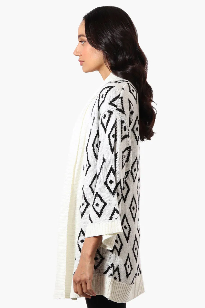 International INC Company Diamond Pattern Wrap Cardigan - White sold by Fairweather product image thumbnail 2