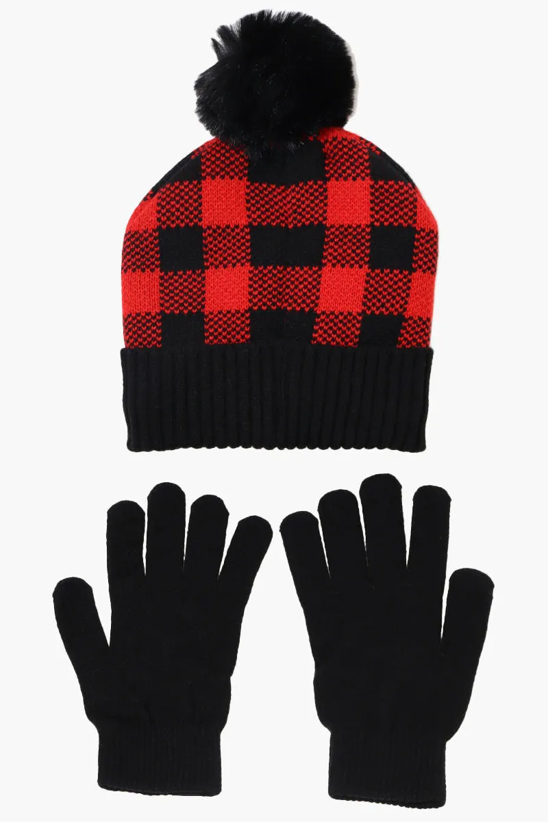 Canada Weather Gear Gloves Pom Pom Hat Set - Red sold by Fairweather product image thumbnail 3