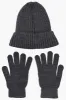 Canada Weather Gear Gloves Cuffed Beanie Hat Set - Grey sold by Fairweather