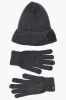 Canada Weather Gear Gloves Cuffed Beanie Hat Set - Grey sold by Fairweather
