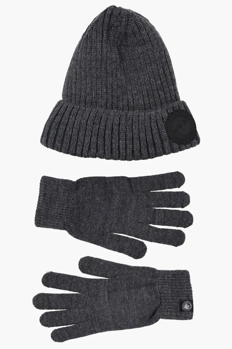 Canada Weather Gear Gloves Cuffed Beanie Hat Set - Grey sold by Fairweather product image thumbnail 2