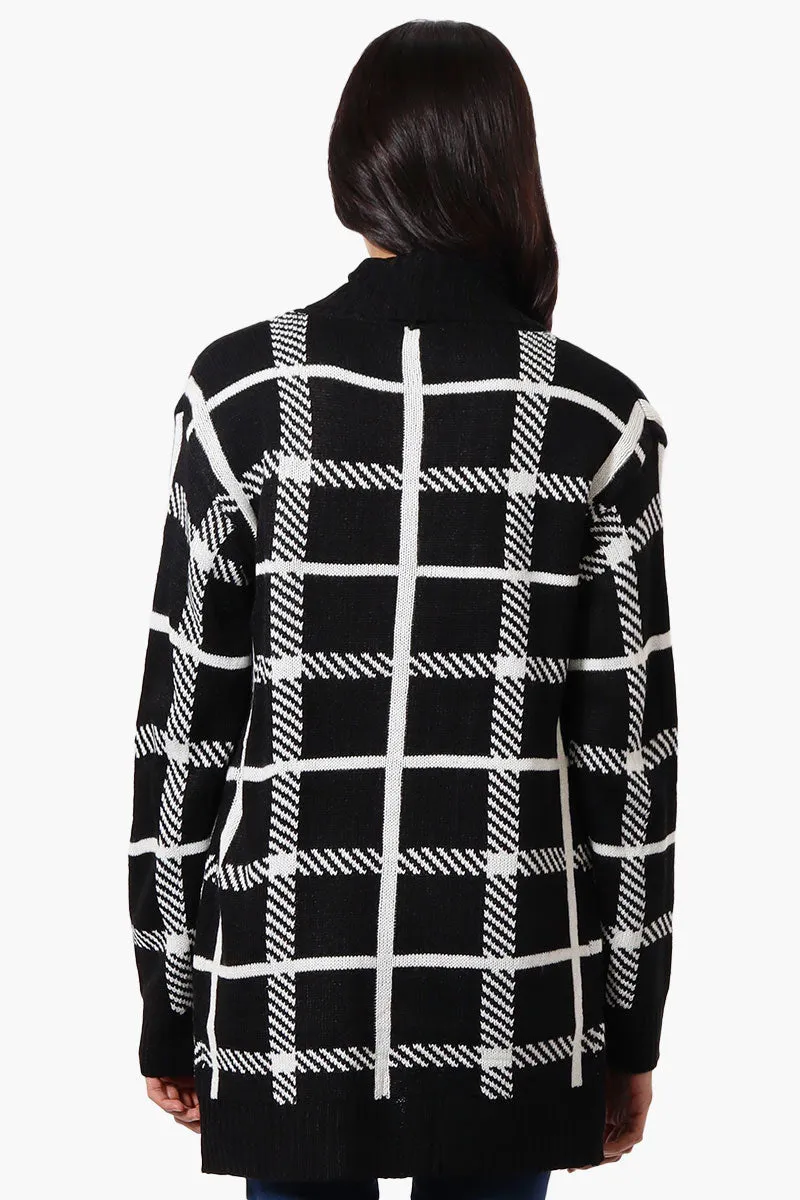 International INC Company Plaid Fold Over Wrap Cardigan - Black sold by Fairweather product image thumbnail 3