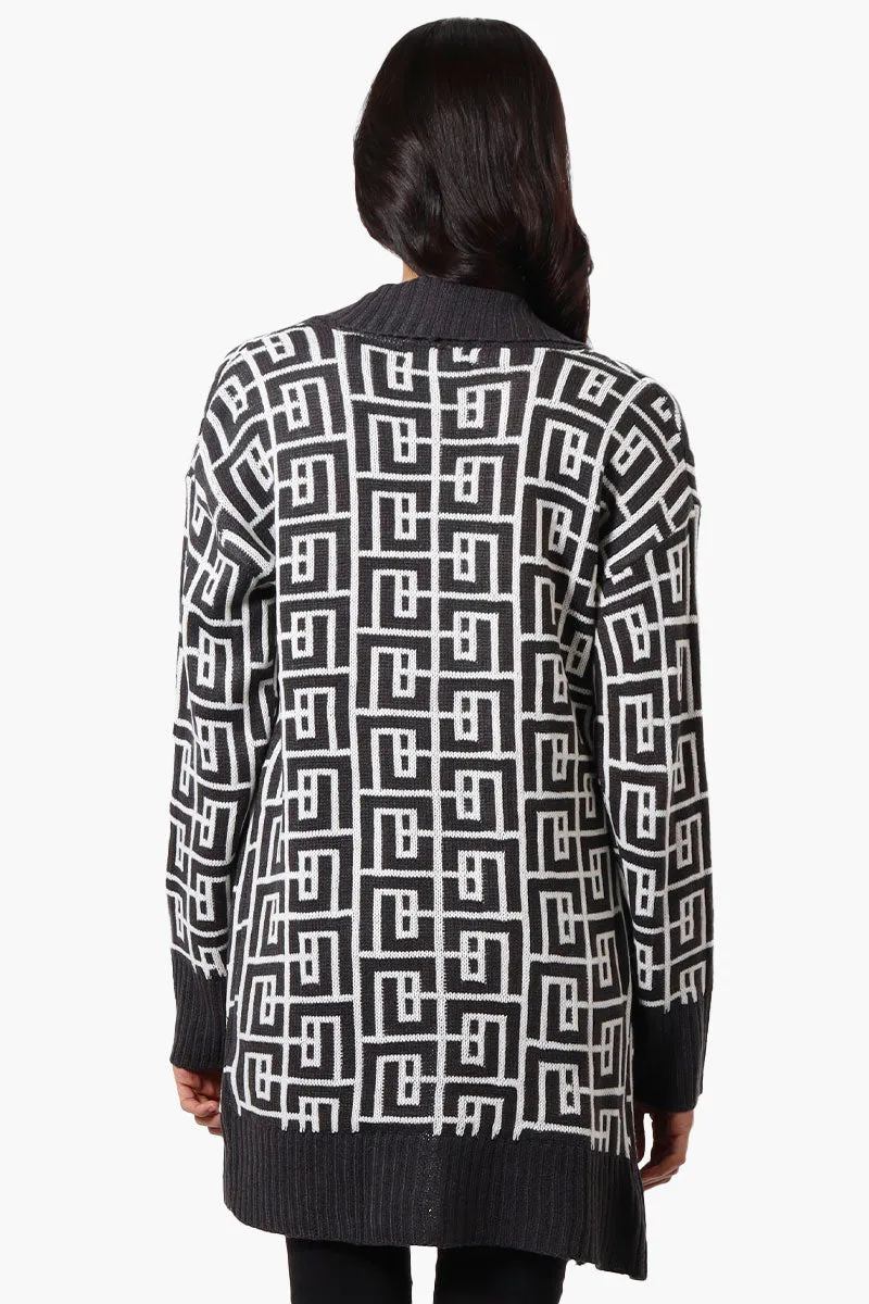 International INC Company Patterned Fold Over Wrap Cardigan - Grey sold by Fairweather product image thumbnail 3