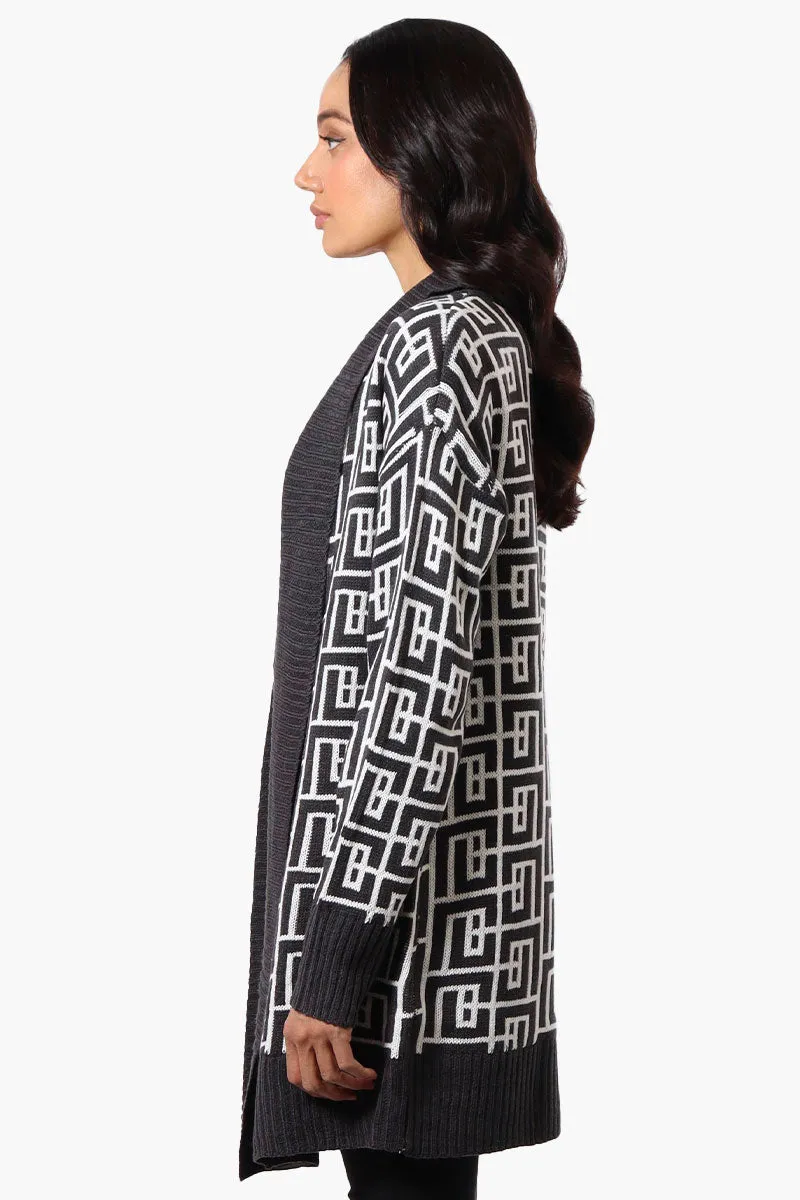 International INC Company Patterned Fold Over Wrap Cardigan - Grey sold by Fairweather product image thumbnail 2