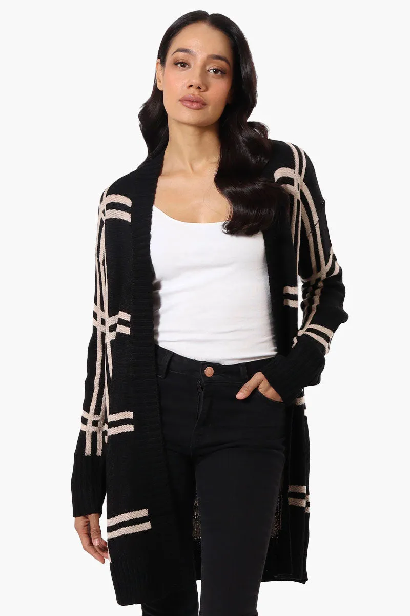 Beechers Brook Plaid Wrap Cardigan - Black sold by Fairweather