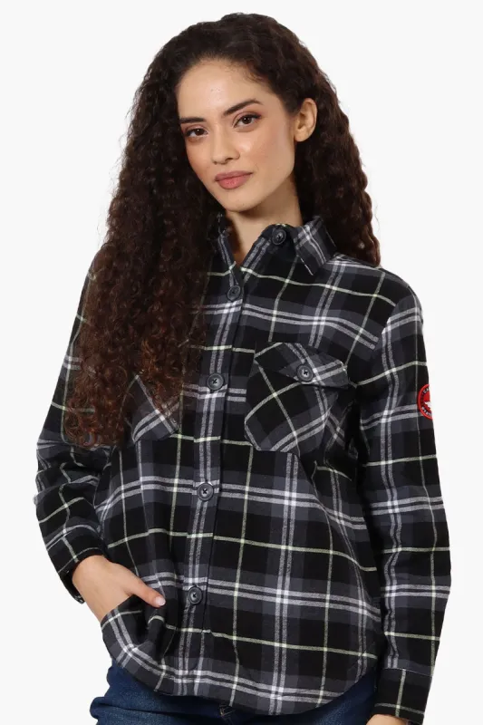 Canada Weather Gear Sherpa Lined Flannel Lightweight Jacket - Black sold by Fairweather