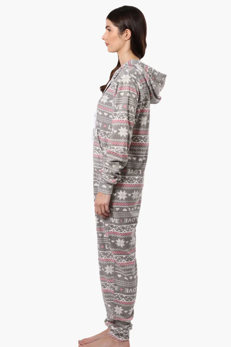 Cuddly Canuckies Hooded Festive Pattern Onesie - Grey sold by Fairweather product image thumbnail 2
