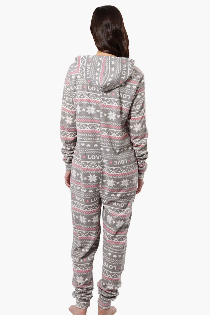 Cuddly Canuckies Hooded Festive Pattern Onesie - Grey sold by Fairweather product image thumbnail 3