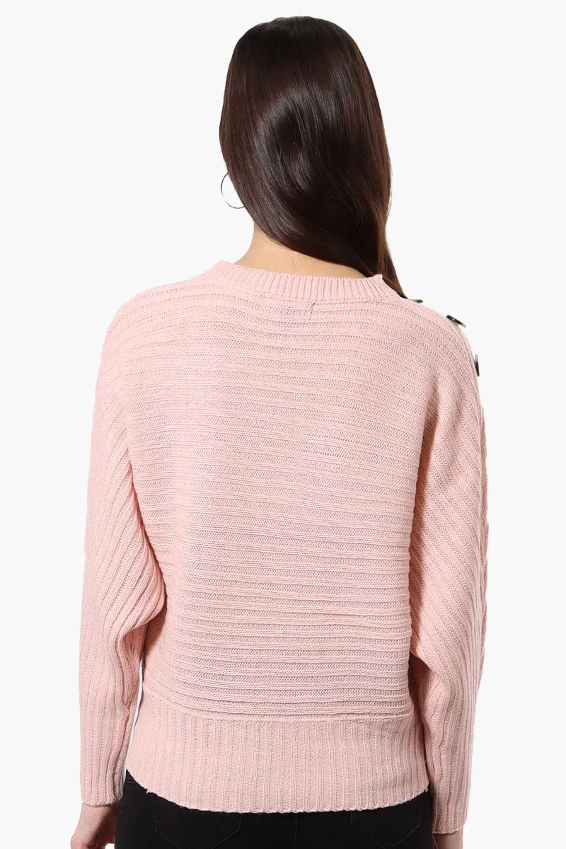 International INC Company Button Shoulder Pullover Sweater - Pink sold by Fairweather product image thumbnail 3