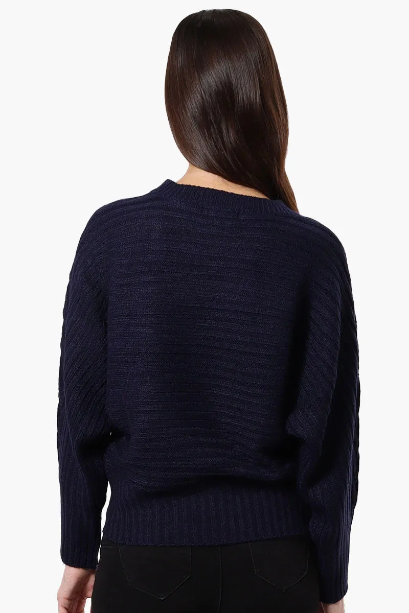 International INC Company Button Shoulder Pullover Sweater - Navy sold by Fairweather product image thumbnail 3