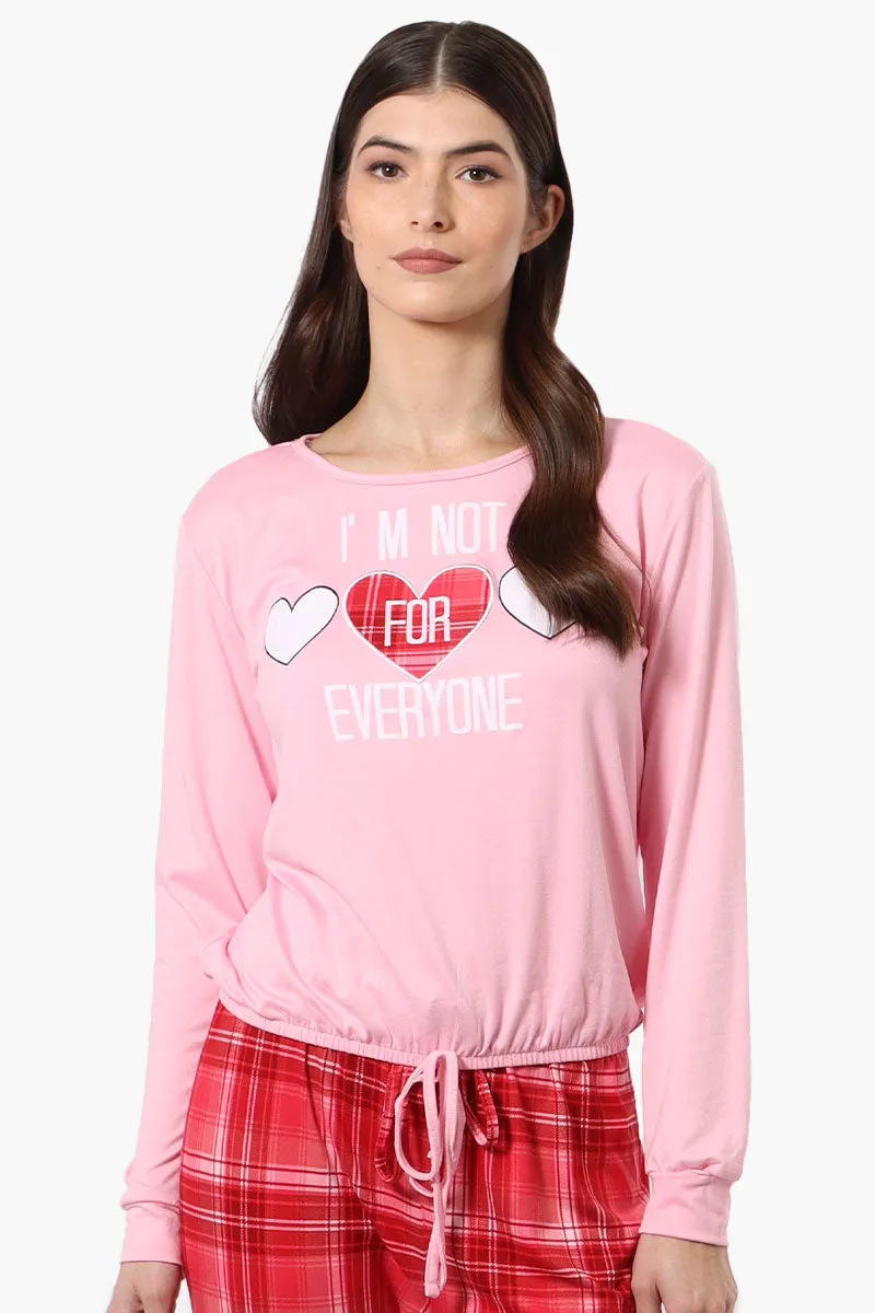 Cuddly Canuckies I'm Not For Everyone Print Pajama Top - Pink sold by Fairweather