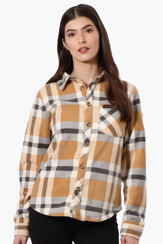 Canada Weather Gear Fleece Plaid Button Up Shirt - Beige sold by Fairweather