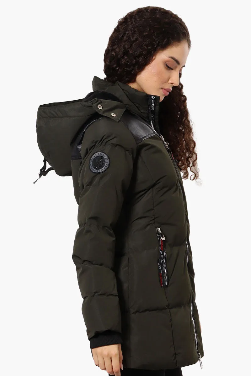 Canada Weather Gear 3/4 Length Vegan Leather Parka Jacket - Olive sold by Fairweather product image thumbnail 2