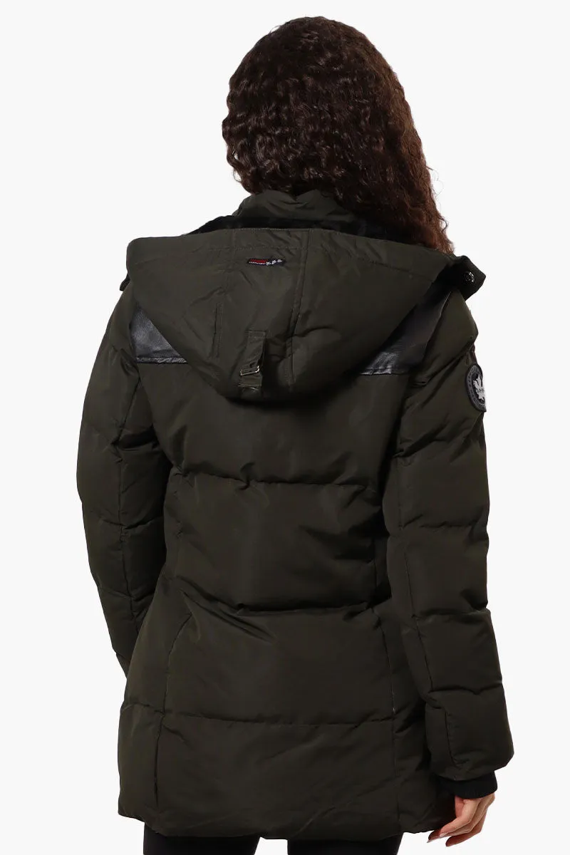 Canada Weather Gear 3/4 Length Vegan Leather Parka Jacket - Olive sold by Fairweather product image thumbnail 3