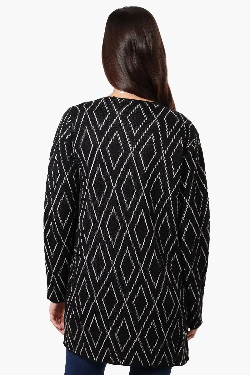 Beechers Brook Open Diamond Pattern Cardigan - Black sold by Fairweather product image thumbnail 3