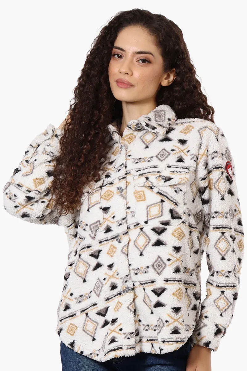 Canada Weather Gear Patterned Sherpa Lightweight Jacket - White sold by Fairweather