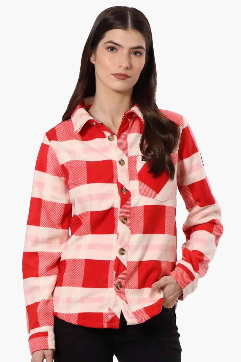 Canada Weather Gear Fleece Plaid Button Up Shirt - Red sold by Fairweather