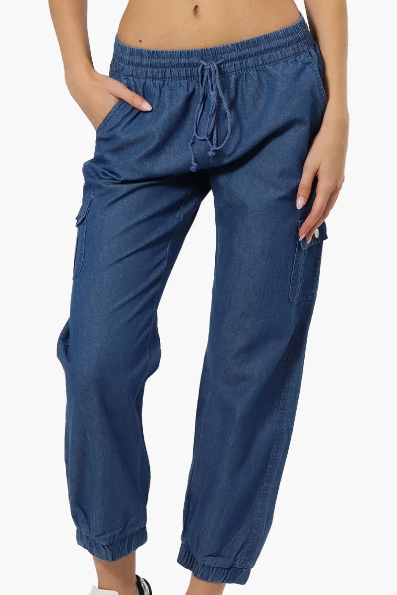 Helium Denim Cargo Jogger Pants - Blue sold by Fairweather