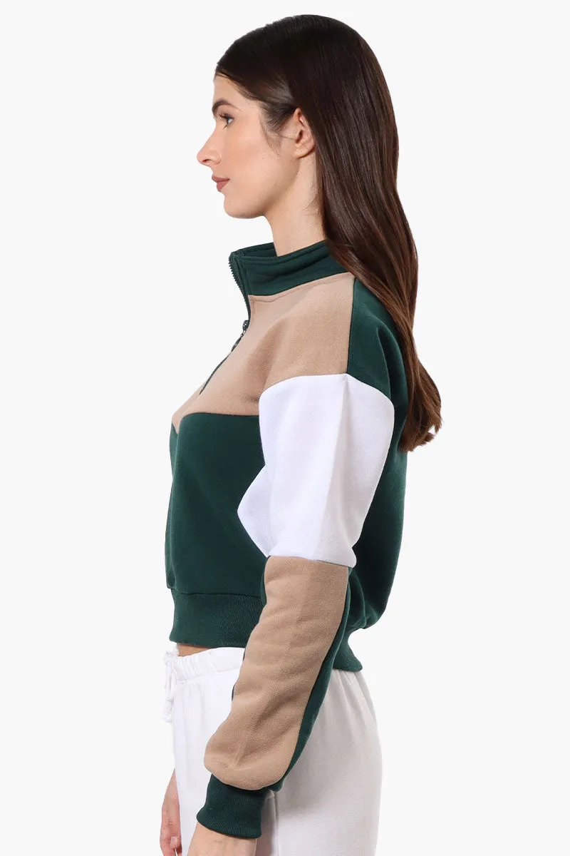 New Look Colour Block 1/4 Zip Sweatshirt - Green sold by Fairweather product image thumbnail 2