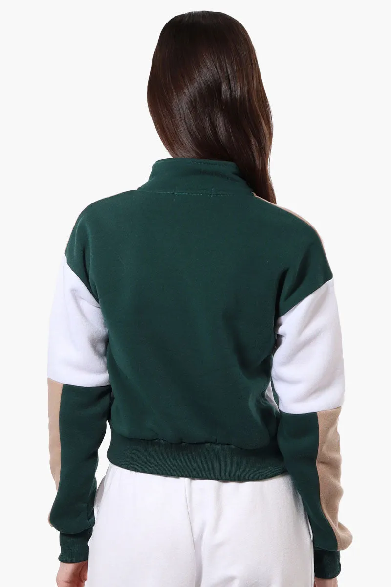 New Look Colour Block 1/4 Zip Sweatshirt - Green sold by Fairweather product image thumbnail 3