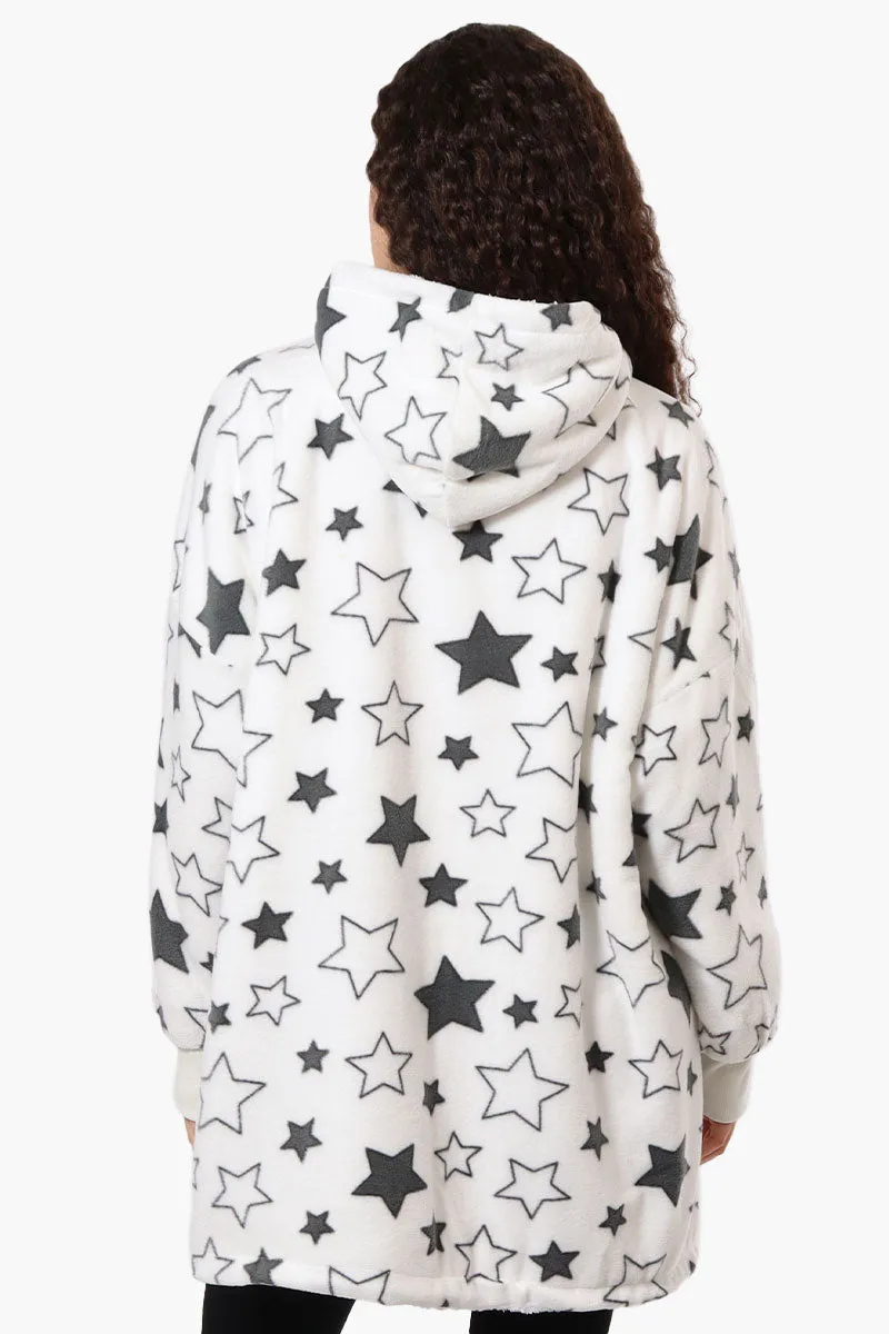Cuddly Canuckies Star Pattern Oversized Pajama Hoodie - White sold by Fairweather product image thumbnail 3