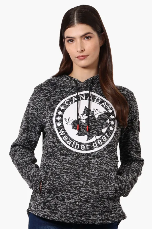 Canada Weather Gear Chest Logo Fleece Hoodie - Black sold by Fairweather