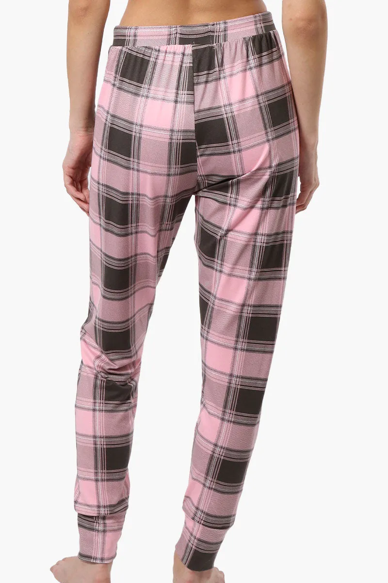 Cuddly Canuckies Plaid Jogger Pajama Pants - Pink sold by Fairweather product image thumbnail 3