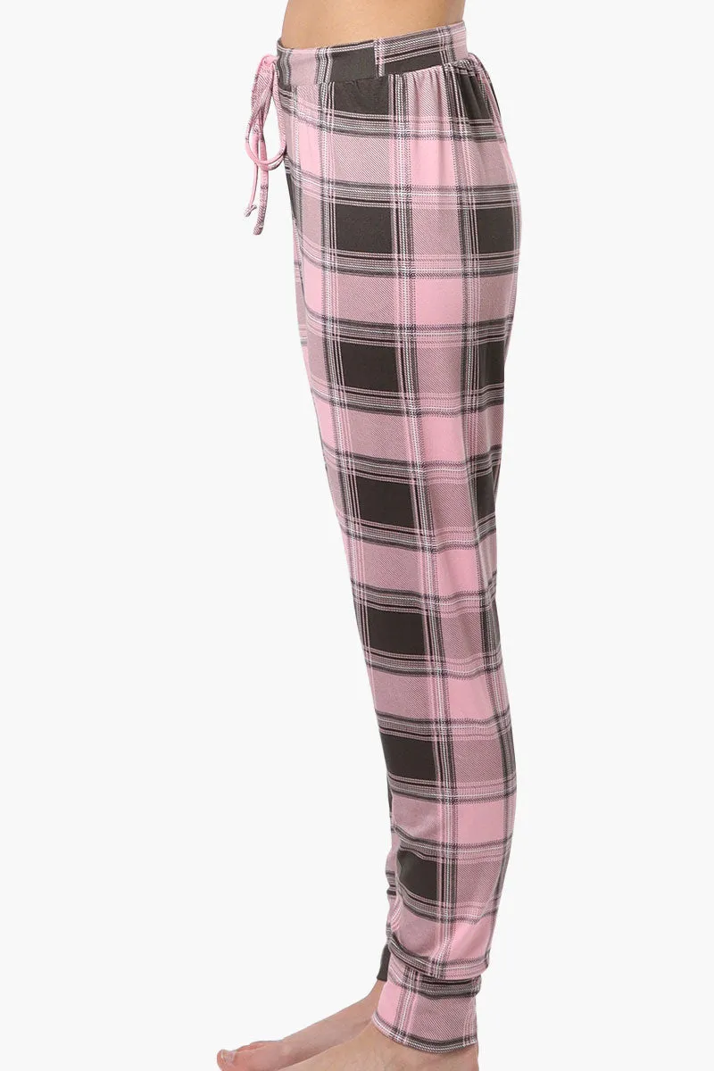 Cuddly Canuckies Plaid Jogger Pajama Pants - Pink sold by Fairweather product image thumbnail 2
