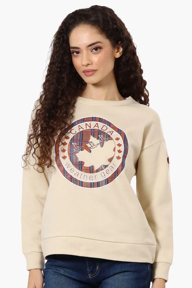 Canada Weather Gear Chest Logo Crew Neck Sweatshirt - Cream sold by Fairweather