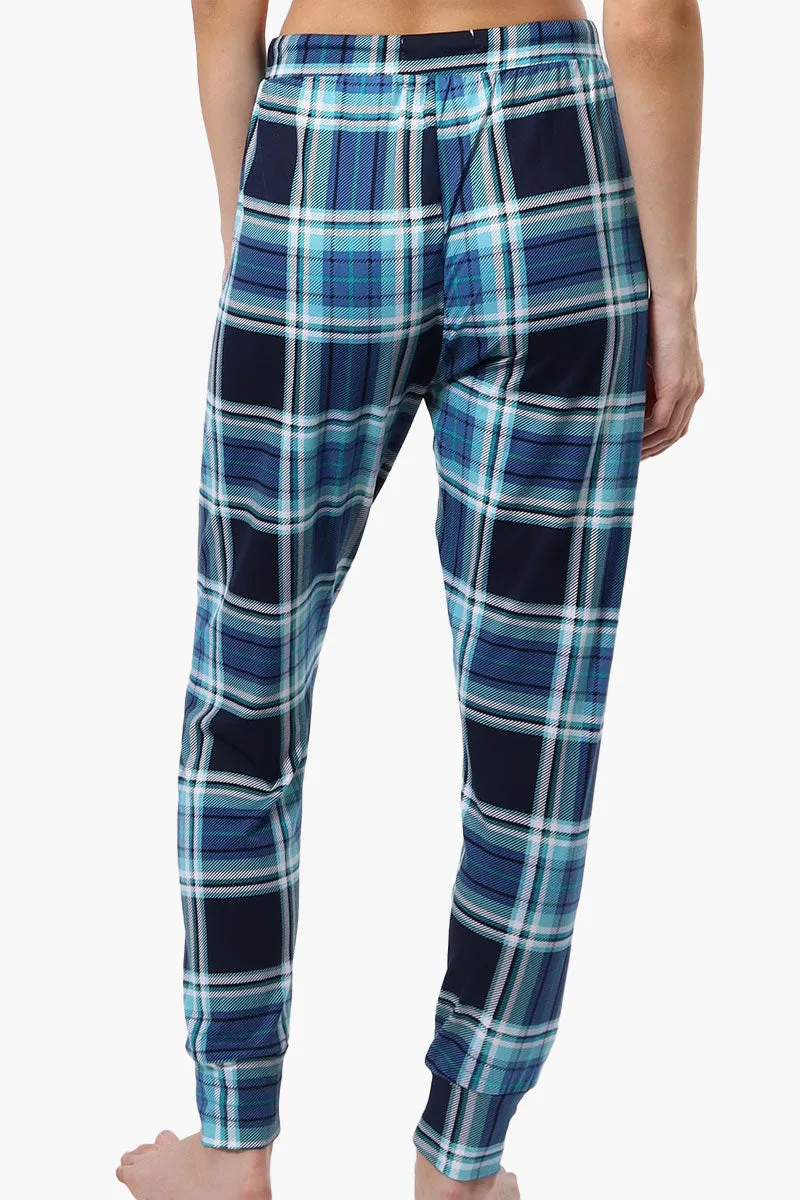 Cuddly Canuckies Plaid Jogger Pajama Pants - Blue sold by Fairweather product image thumbnail 3