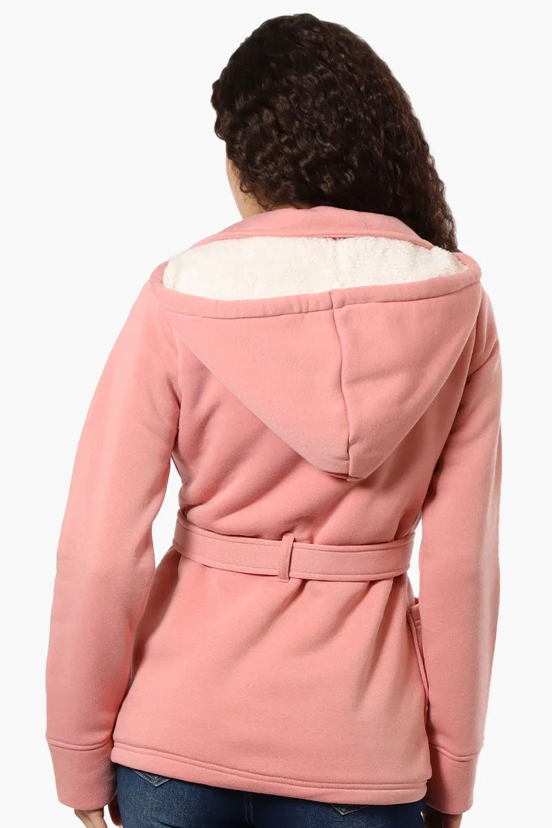 Fahrenheit Sherpa Lined Double Breasted Lightweight Jacket - Pink sold by Fairweather product image thumbnail 3