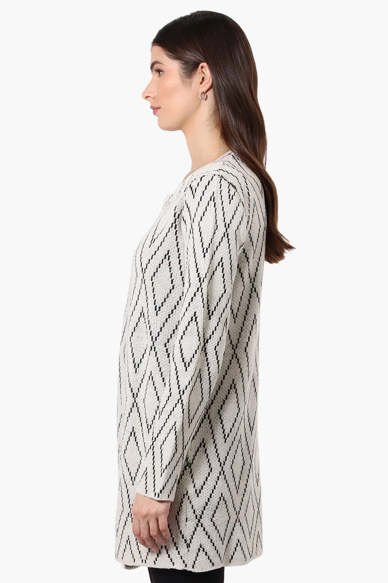 Beechers Brook Open Diamond Pattern Cardigan - White sold by Fairweather product image thumbnail 2