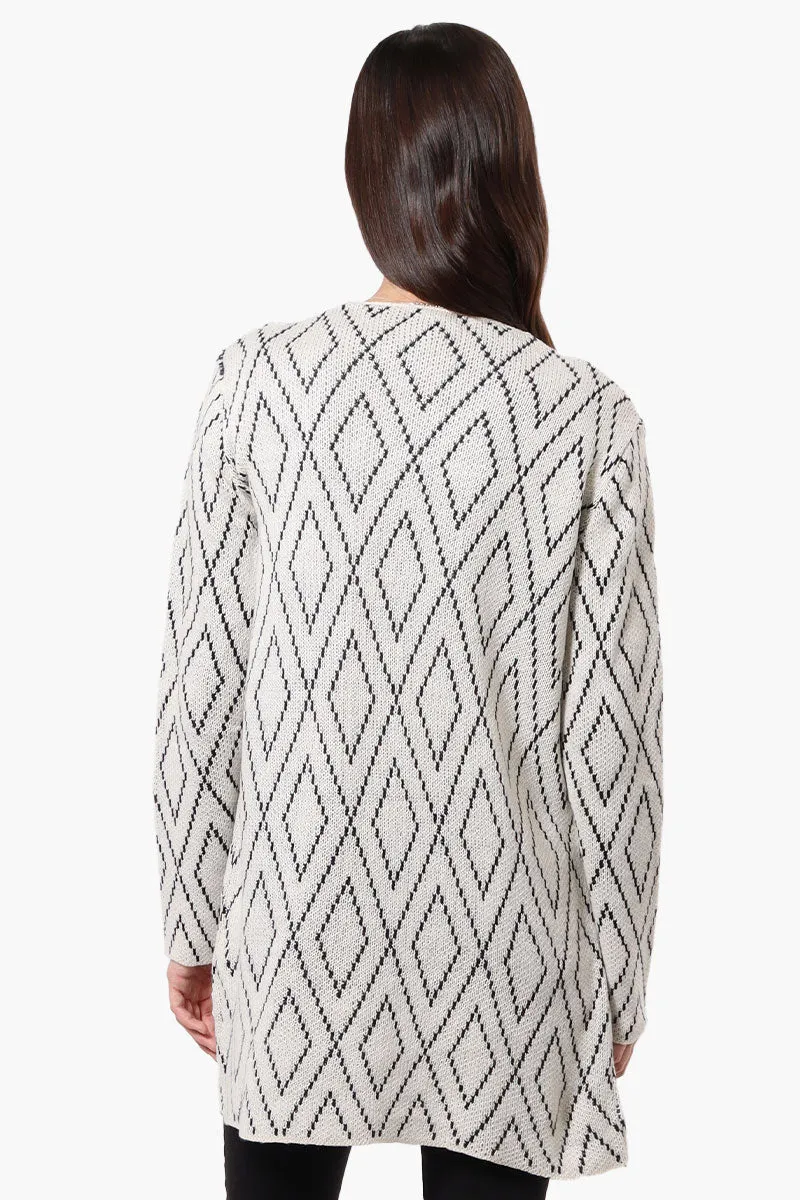 Beechers Brook Open Diamond Pattern Cardigan - White sold by Fairweather product image thumbnail 3