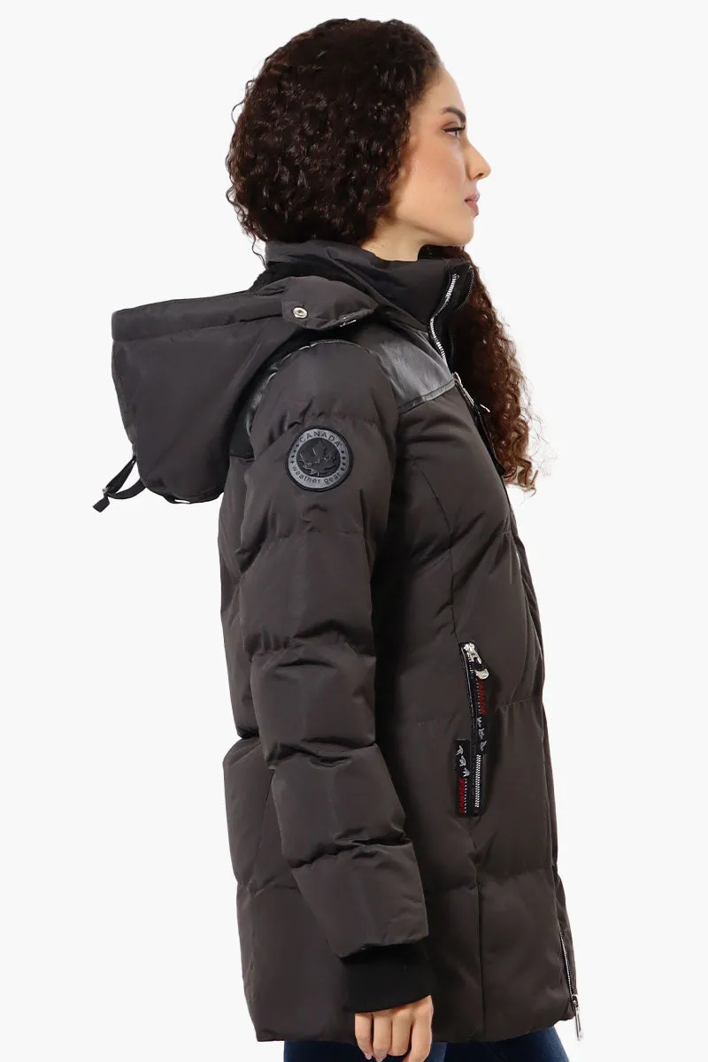 Canada Weather Gear 3/4 Length Vegan Leather Parka Jacket - Black sold by Fairweather product image thumbnail 2
