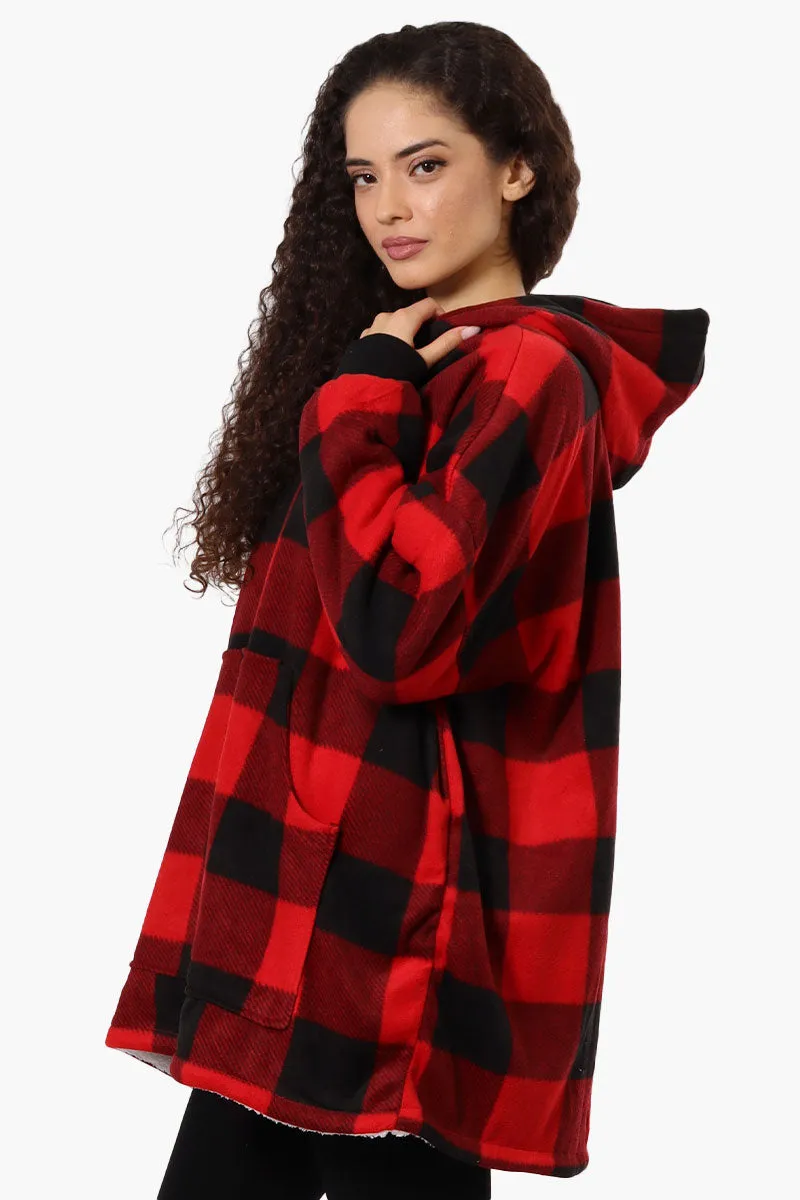 Cuddly Canuckies Plaid Oversized Pajama Hoodie - Red sold by Fairweather product image thumbnail 2