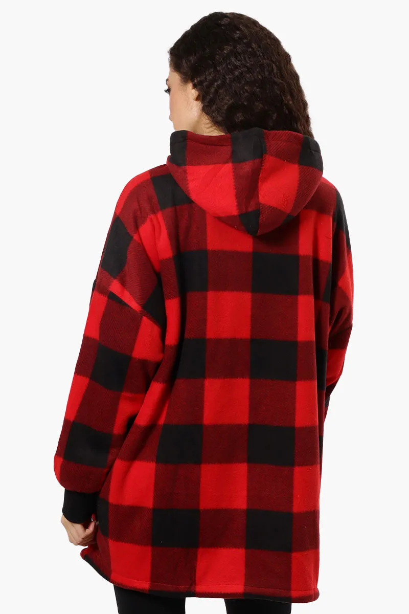 Cuddly Canuckies Plaid Oversized Pajama Hoodie - Red sold by Fairweather product image thumbnail 3