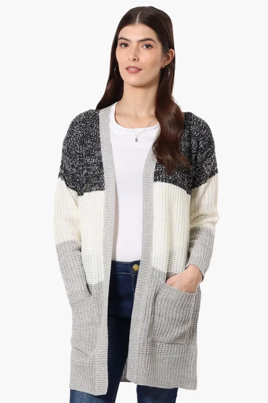 Majora 3 Stripe Open Wrap Cardigan - Black sold by Fairweather