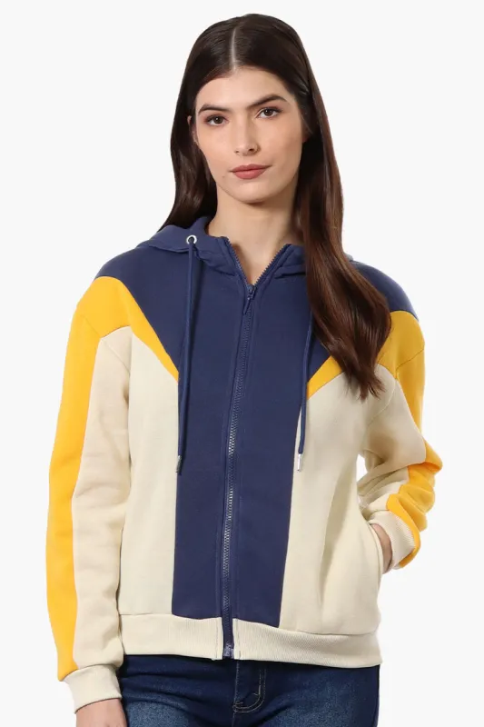 New Look Fleece Colour Block Hoodie - Navy sold by Fairweather